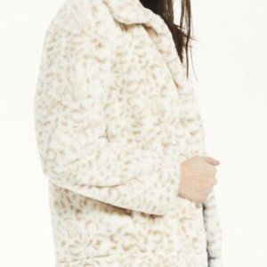 Clearance! Z SUPPLY WOMEN'S BONE LEOPARD PRINT FAUX FUR JACKET  NWT